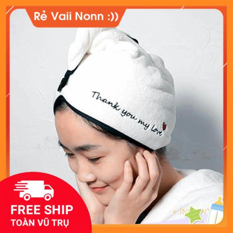 Khăn ủ tóc siêu thấm nước hàng nội địa Việt Nam, được chọn màu GDMN
