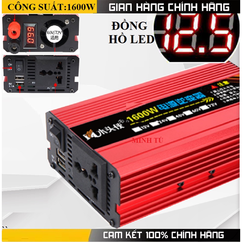 Bộ kích điện 12v lên 220v 1600w