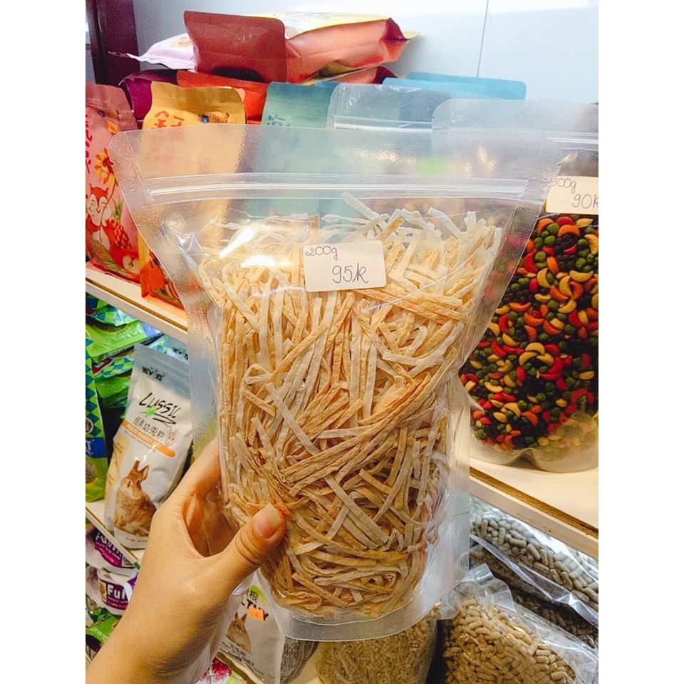 Mực sợi sấy 200gr - món ngon cho hamster và sóc