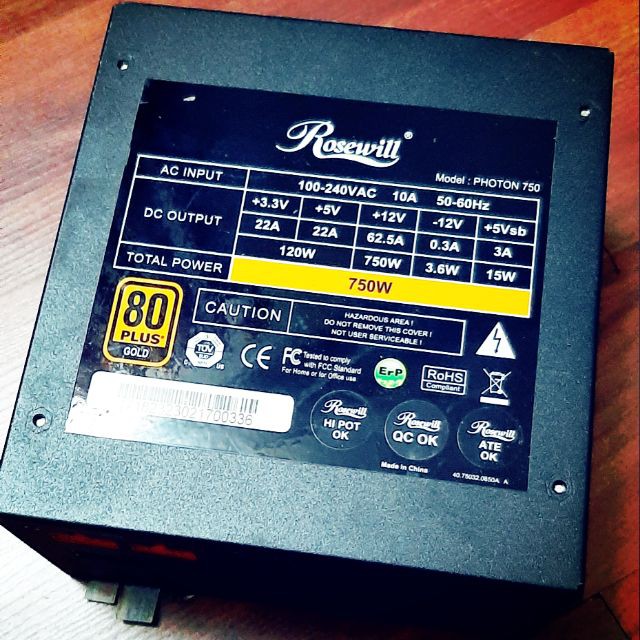 (750w) Nguồn máy tính công suất thực Rosewill Photon 750w - module chuẩn 80 Plus gold