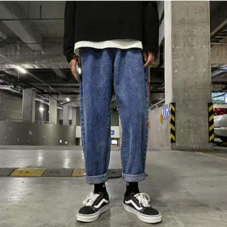 Quần Bò Ống Rộng Nam Nữ Cạp Chun Phong Cách HIPHOP STREETWEAR Quần Jeans Ống Rộng Dễ Phối Đồ Có Bigsize  ཾ ་