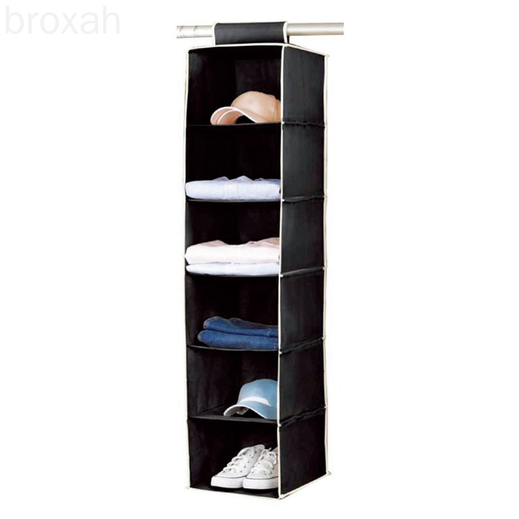 6 Section Shelves Wardrobe Shelf Doorback Hanging Storage Pocket Rack Closet Shoe Organiser broxah