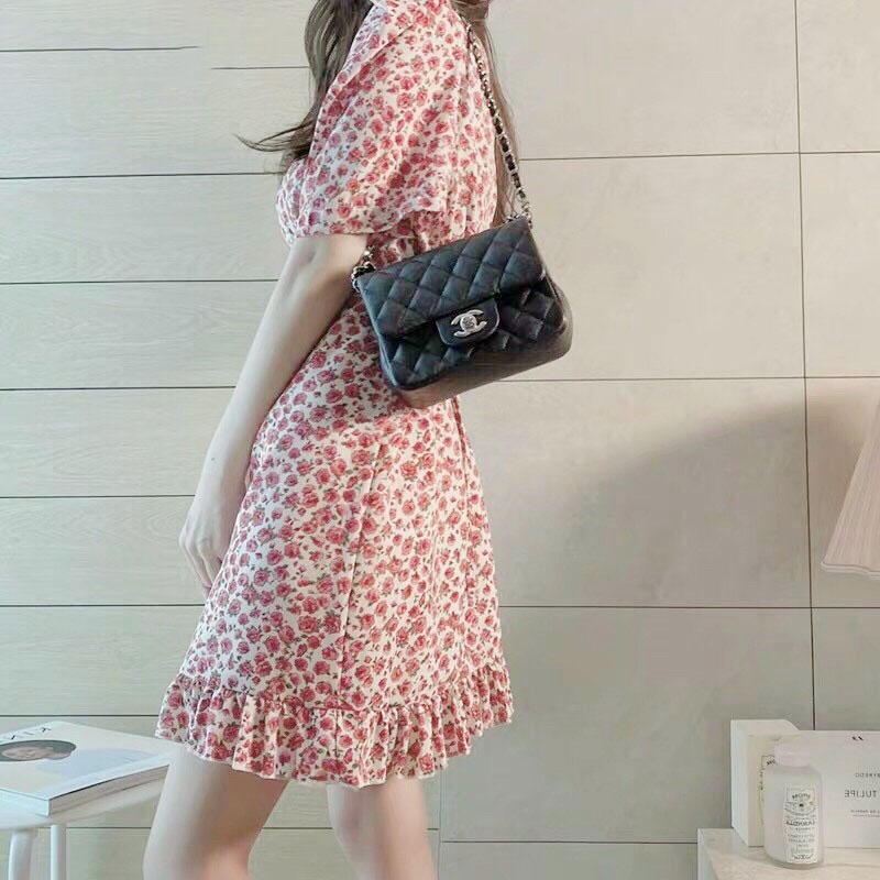 Váy hoa hồng💖Đầm ngắn vải kate lụa siêu xinh đi chơi đi học cho nữ | BigBuy360 - bigbuy360.vn