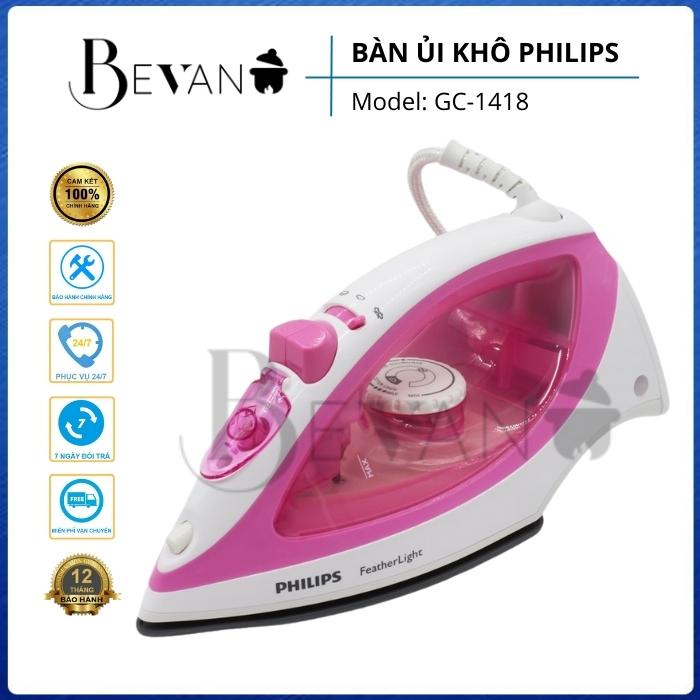 Bàn ủi hơi nước cầm tay Philips GC-1418 Bevano, bàn ủi với hiệu suất lướt vượt trội và công suất hơi nước nhiều hơn 25%