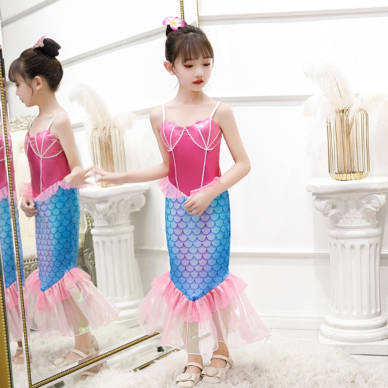 Đầm Đuôi Cá Hai Dây Hóa Trang Halloween Cho Bé Gái