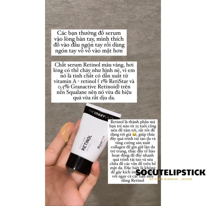 Serum RETINOL 1% cho da mụn, da lão hóa The Inkey List 30mL