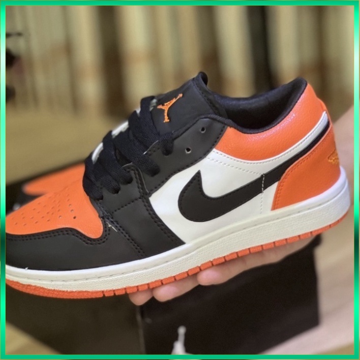 Giày Thể Thao Nam Nữ Sneaker 𝗝𝗼𝗿𝗱𝗮𝗻 Thấp Cổ Màu Cam Đen Cổ Thấp Full Box