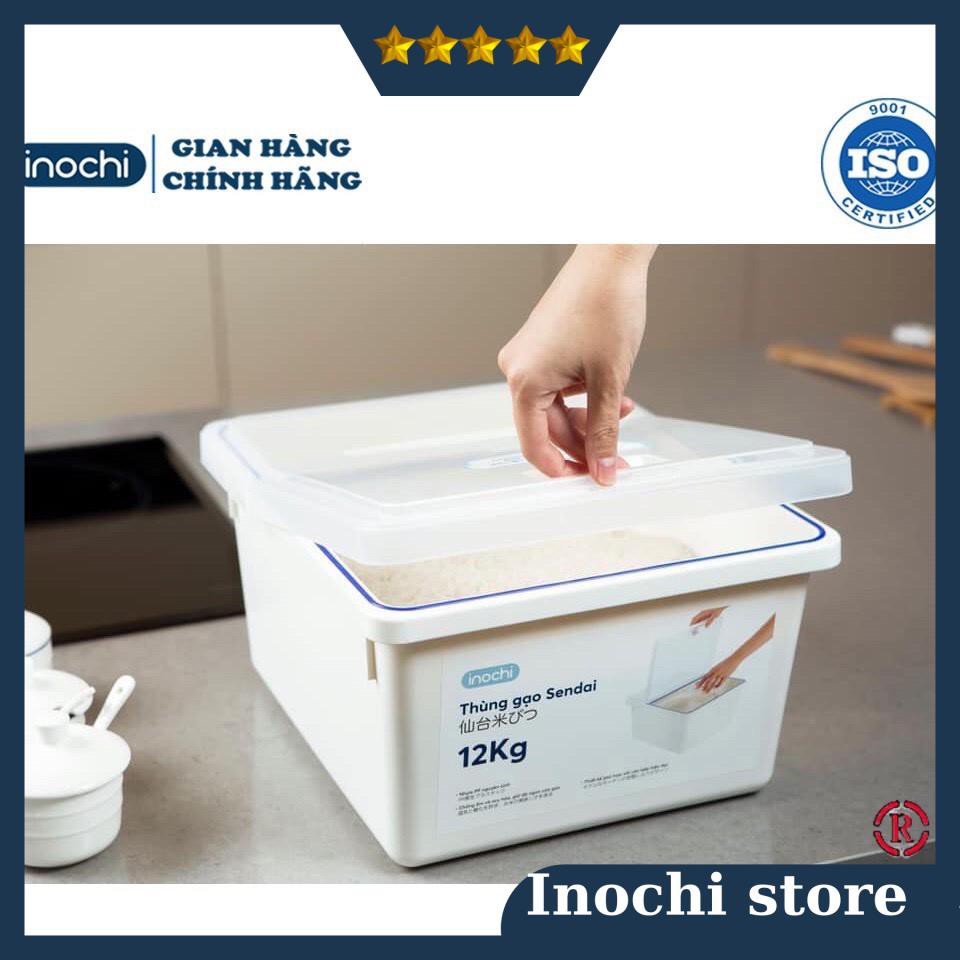 Thùng Đựng Gạo -thông minh Cao Cấp  Sendai 12 KG Nắp Nhựa Kháng Khuẩn Chống Ẩm cao cấp tiêu chuẩn nhật THGN12 [INOCHI] | BigBuy360 - bigbuy360.vn