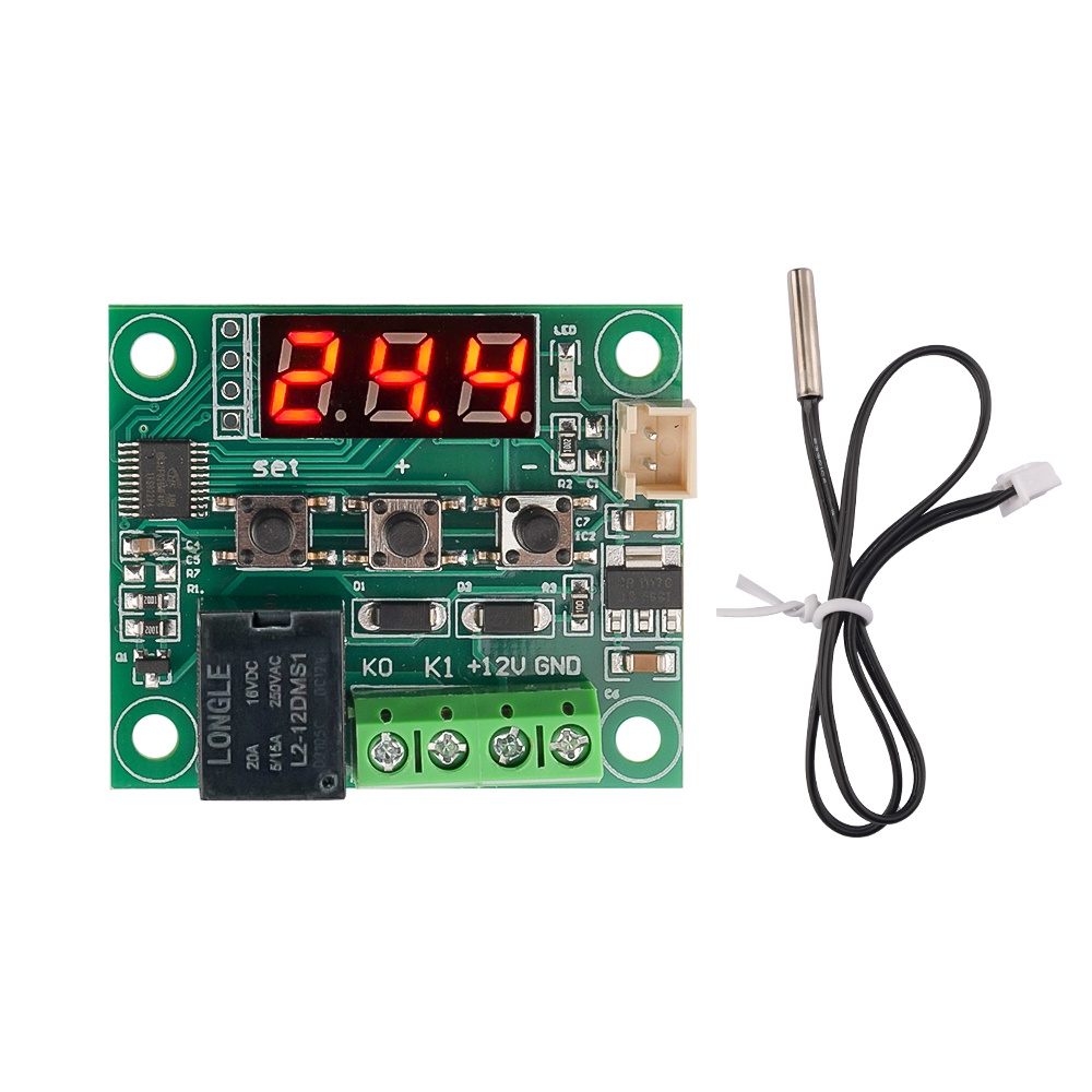 Công tắc điều chỉnh nhiệt độ đèn LED PCBFUN W1209 kỹ thuật số DC 12V -50-110° có cảm biến