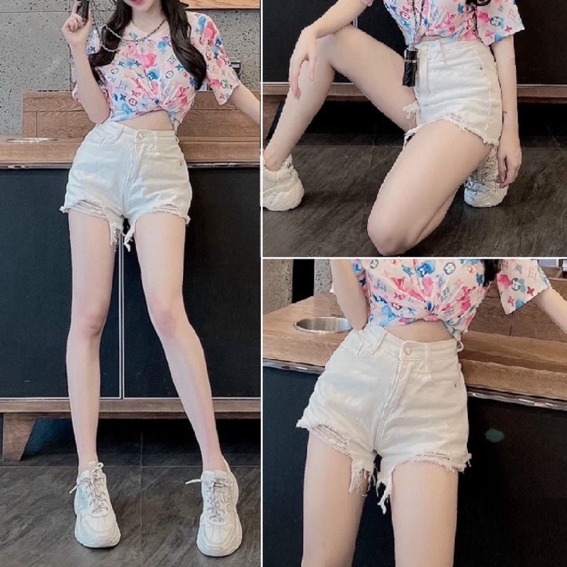 Short jean lưng cao đen , trắng , xanh trơn hàng chuẩn hịn nhé