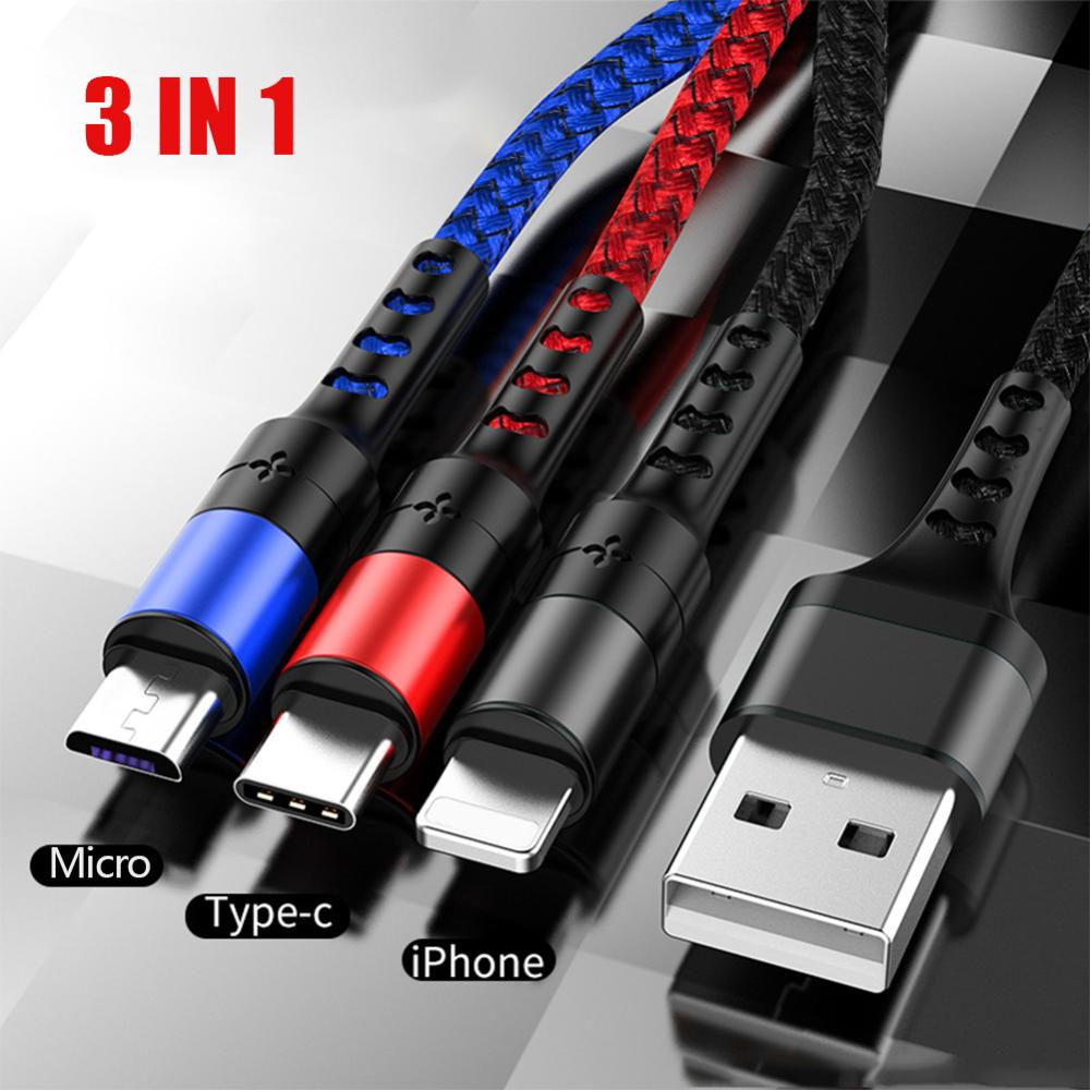 Cáp Sạc Nhanh DIGIFOUNDER 5A 3 Trong 1 Cổng Micro USB Type C A4U1