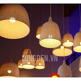 5 đèn tre đèn lồng tre chao đèn mây tre cổ chai