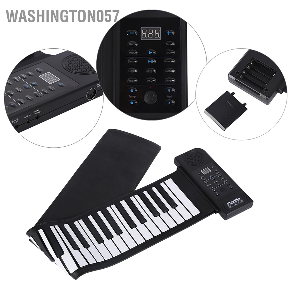 Có thể bán buôn  Đàn Piano ĐiệN Tử Cuộn 61 Phím BằNg Silicon washington057 Hàng giao ngay