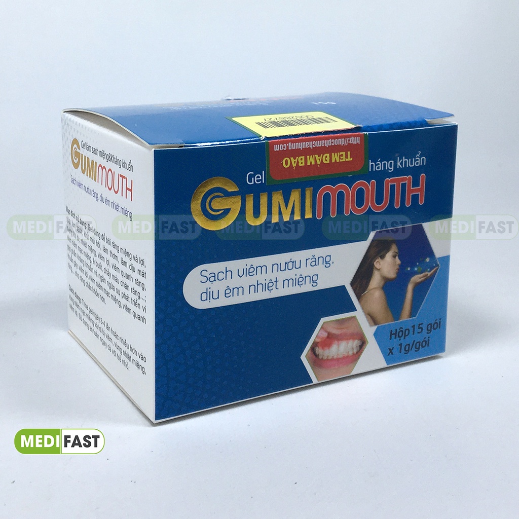 Gói bôi nhiệt miệng, lở miệng Gumimouth có Nano bạc giúp sát khuẩn, lành nhanh, gel vệ sinh nướu răng lợi