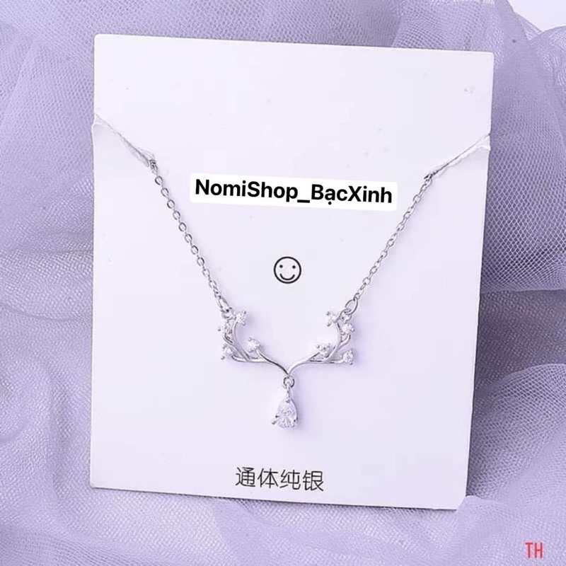 Dây chuyền mặt hình mặt tuần lộc đón noel siêu cấp lung linh Mainomi Shop Bạc Xinh