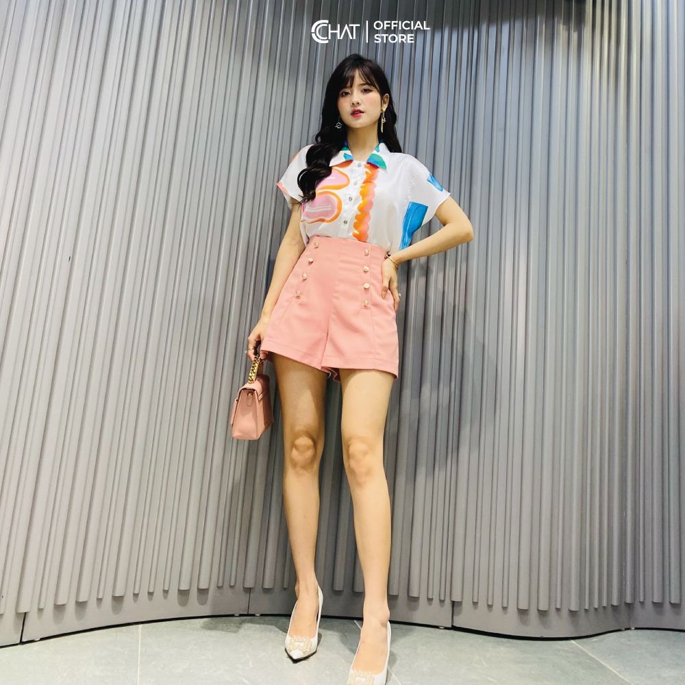 Quần sooc trước giả khuy CChat Clothes