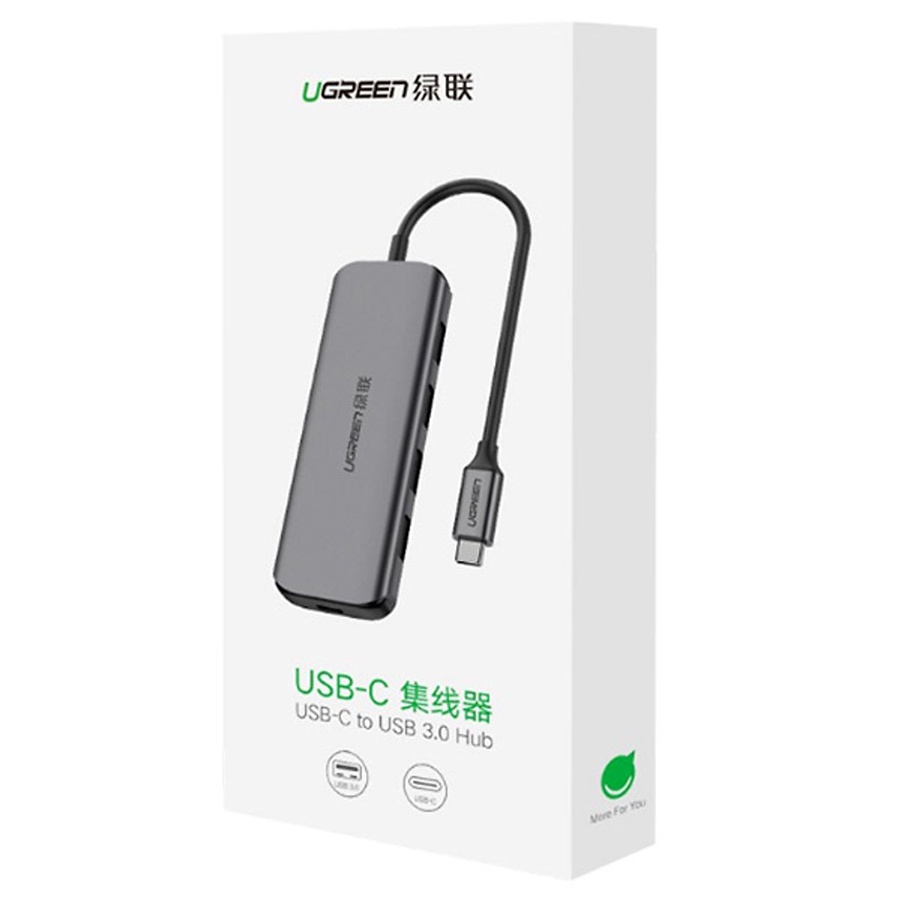 Ugreen 50980 - Hub USB Type C ra 4 cổng USB 3.0 hỗ trợ nguồn phụ chính hãng