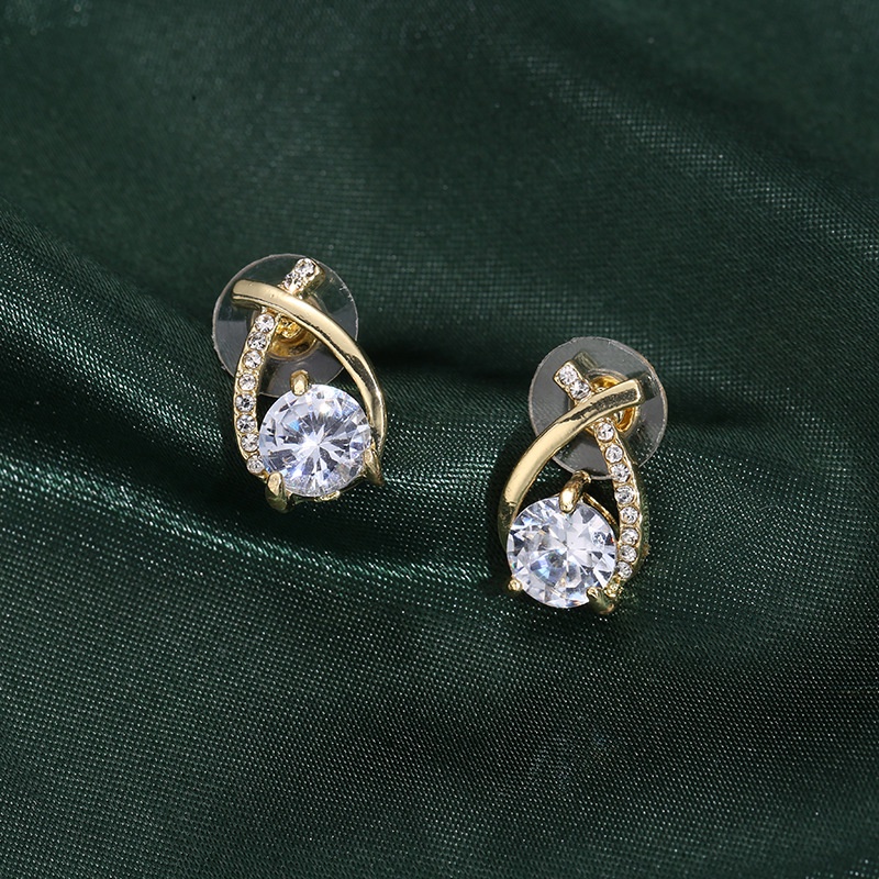 Khuyên Tai Hình Đuôi Cá Đính Đá Pha Lê Phong Cách Thời Trang