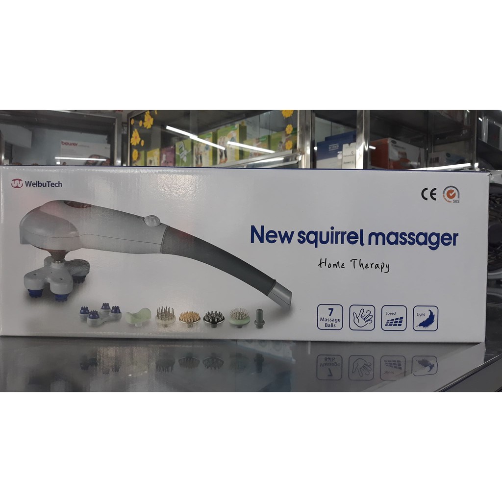 Máy massage cầm tay 7 đầu nhập khẩu Hàn Quốc New Squirrel