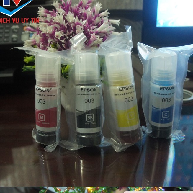 ☘️Bộ mực máy in 4 màu 003 cho máy in Epson L1110/L3110/L3150/L3210/L3250/ L4150/ L1110,L5290,L1250,L5190 nhập khẩu