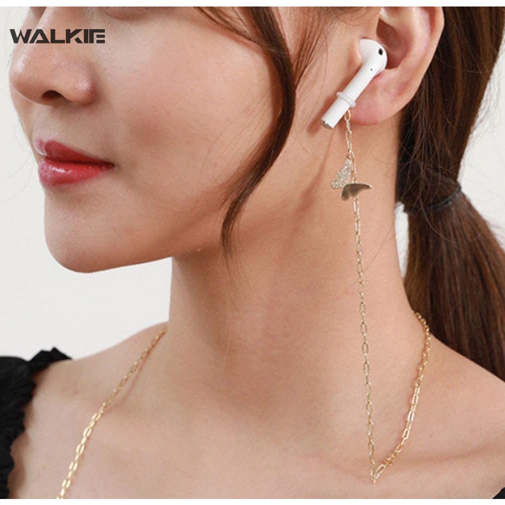 Dây đeo cổ gắn tai nghe Airpods 1 2 pro chống thất lạc hình bướm đính đá zircon đẹp mắt