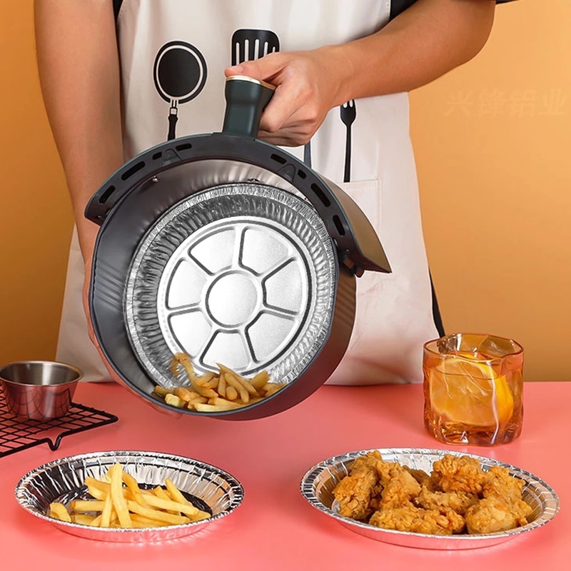Khay Bằng Lá Nhôm Nhiều Kích Thước Hình Tròn Chống Dầu Dùng Cho Nấu Ăn