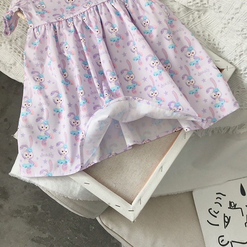 Đầm Xòe Hở Lưng Họa Tiết Hoạt Hình Dễ Thương Cho Bé Gái