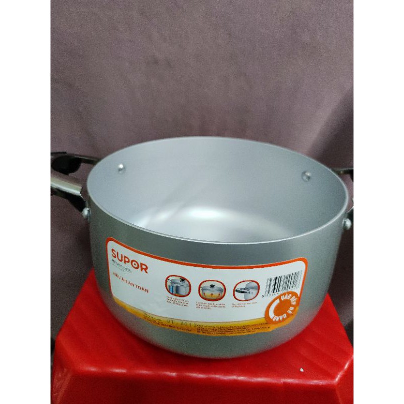 Nồi canh hợp kim nhôm oxy hóa mềm Supor Unital H07005-5 - size 24cm Dung tích 5.3L - Hàng chính hãng