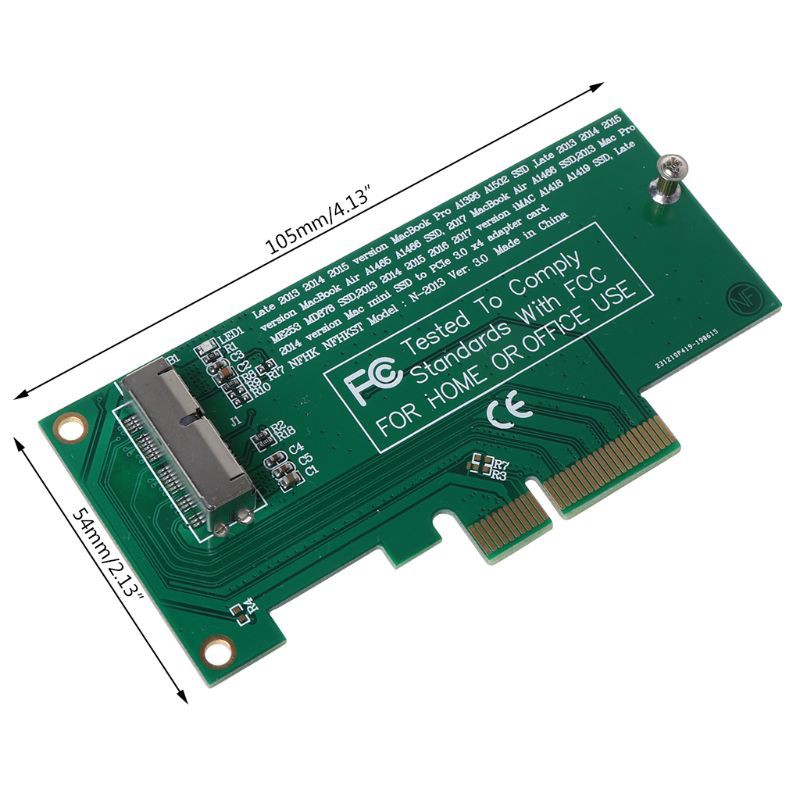 H.S.V✺Adapter Card to PCI-E 4X 16X for 2013 2014 2015 2016 for MacBook Air A1465 Pro A1398 Retina SSD Converter