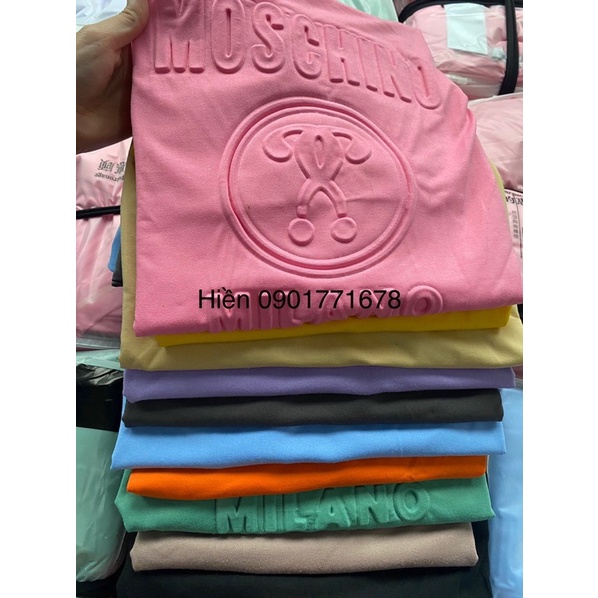 Áo Phông Chữ Nổi Màu Hồng -Áo Phông Túi Zip Dáng Dấu Quần