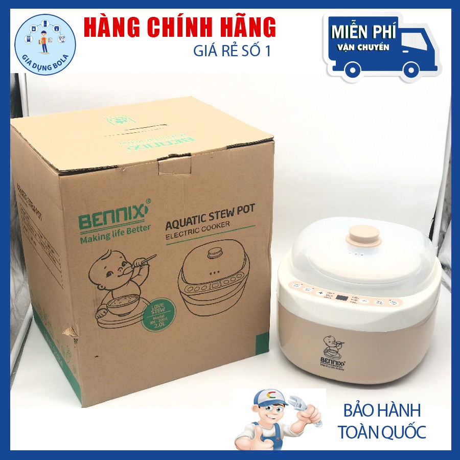 Nồi Hầm Cách Thủy Bennix BN100A - 1L và BN200A - 2L, BH 12 Tháng