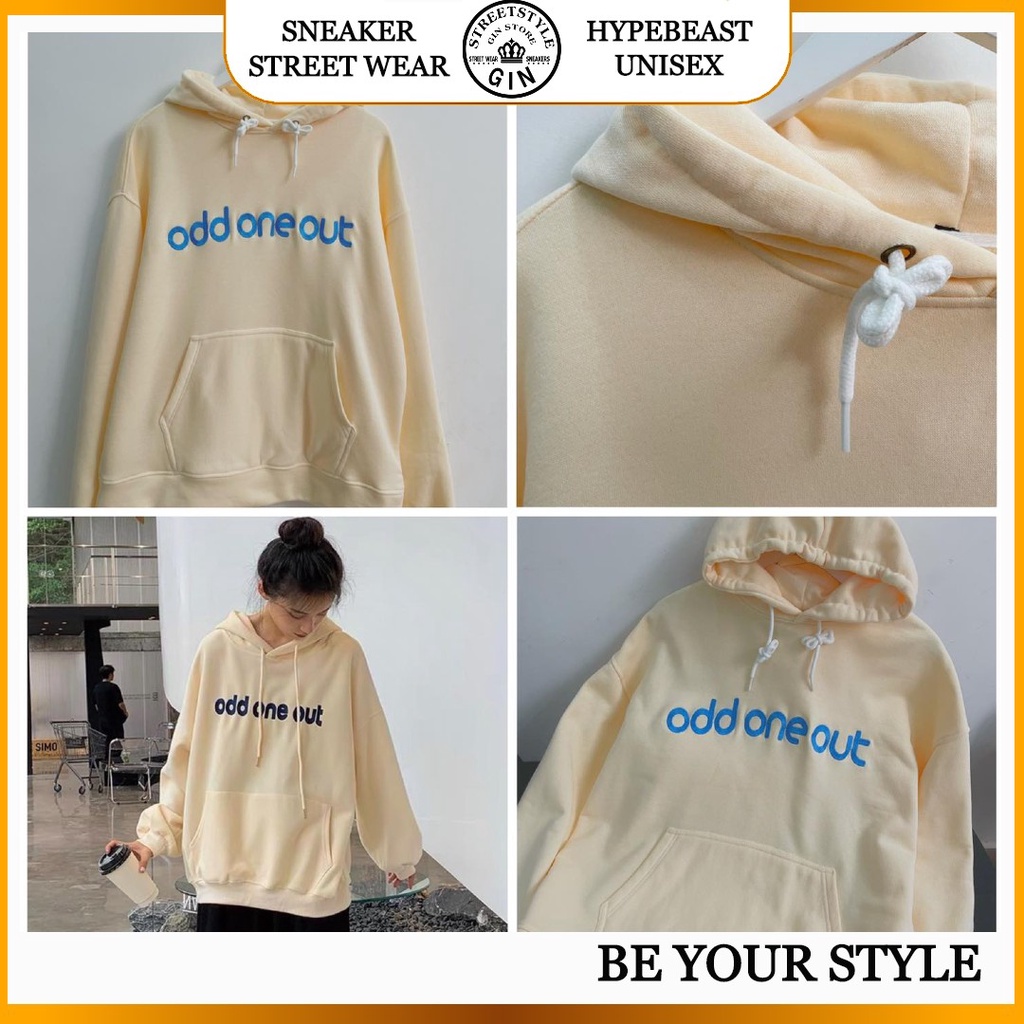 Áo Khoác Hoodie Nỉ Có Mũ Form Rộng Hàn Quốc Màu Kem Unisex Nam Nữ Ulzzang - Gin Store