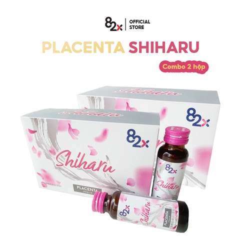 82X Combo 2 hộp Nước uống Placenta Shiharu làm đẹp da đến từ Nhật Bản 50ml/lọ.