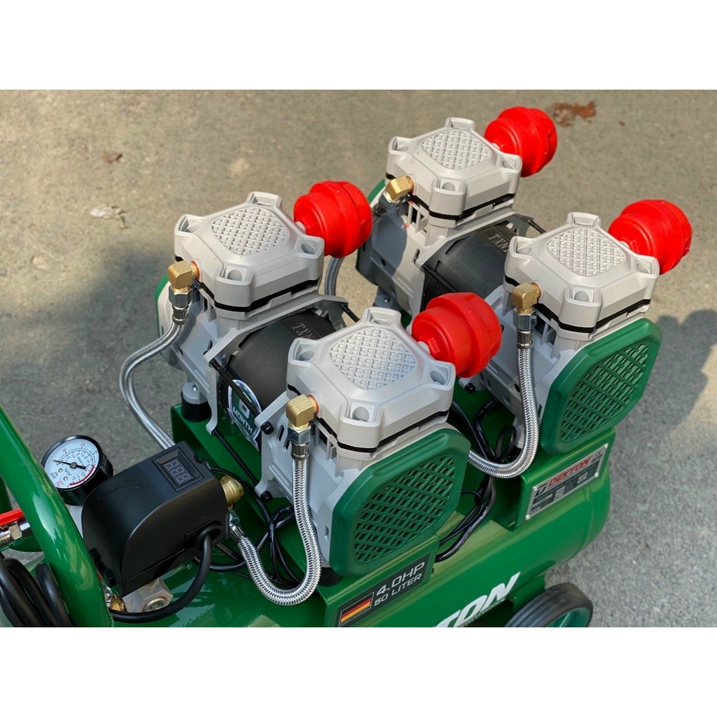 Máy nén khí không dầu 50lít Dekton 2 đầu bơm nhanh, DK-AC3950, 4HP