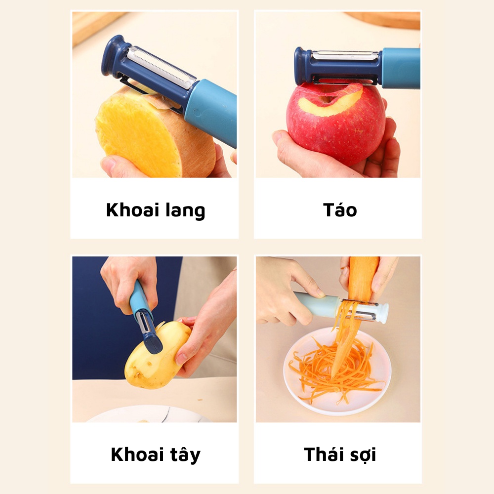 Dụng cụ mài dao kèm gọt hoa quả 2 đầu siêu bén tiện lợi dành cho nhà bếp