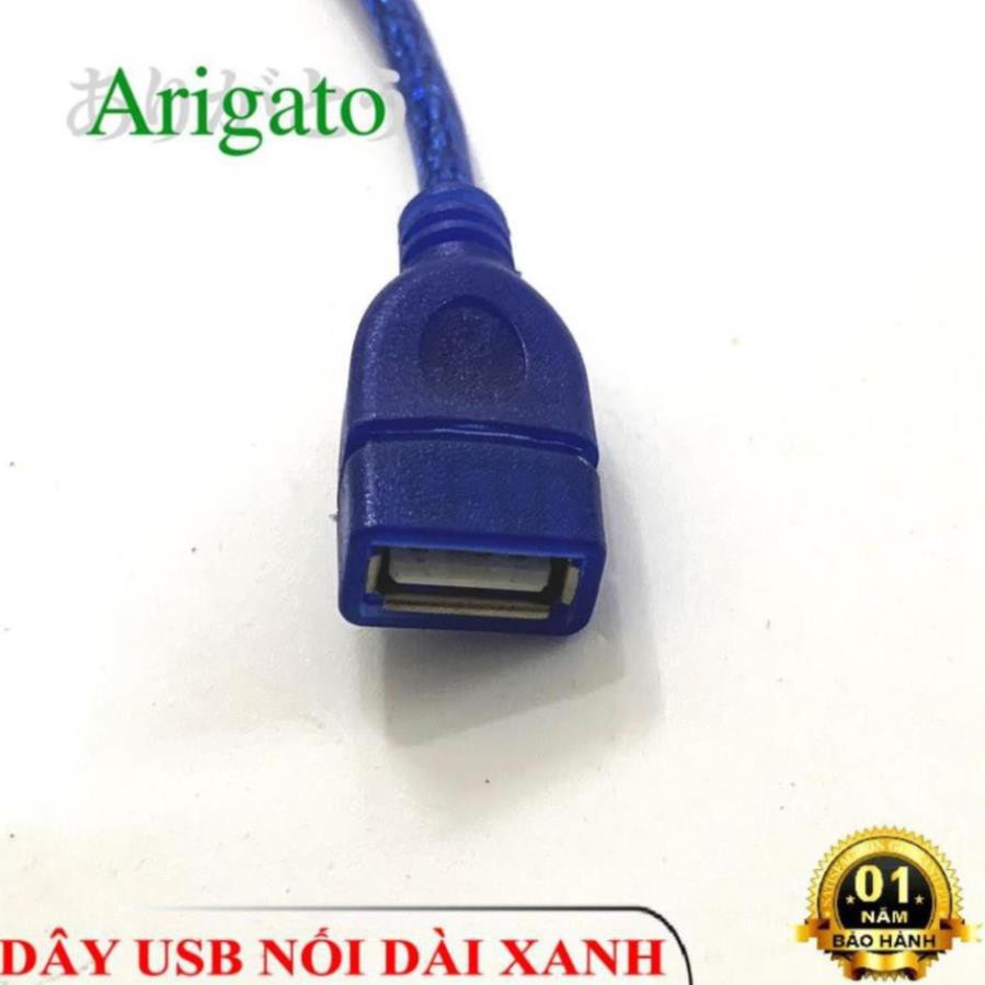 Dây USB Nối Dài Xanh Arigato Chống Nhiễu Tốt. Kết Nối USB Chuẩn 2.0