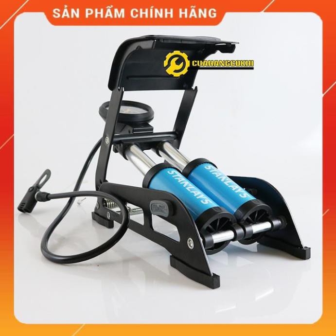 Bơm hơi xe máy mini - Bơm xe máy đạp chân loại tốt -Bảo hành 6 tháng 1 đổi 1 stanley