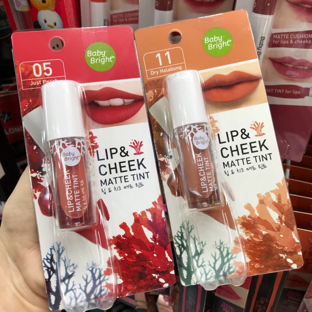 Son Kem Lì & Má Hồng Baby Bright LIP & CHEEK MATTE TINT 2,4g - Thái Lan