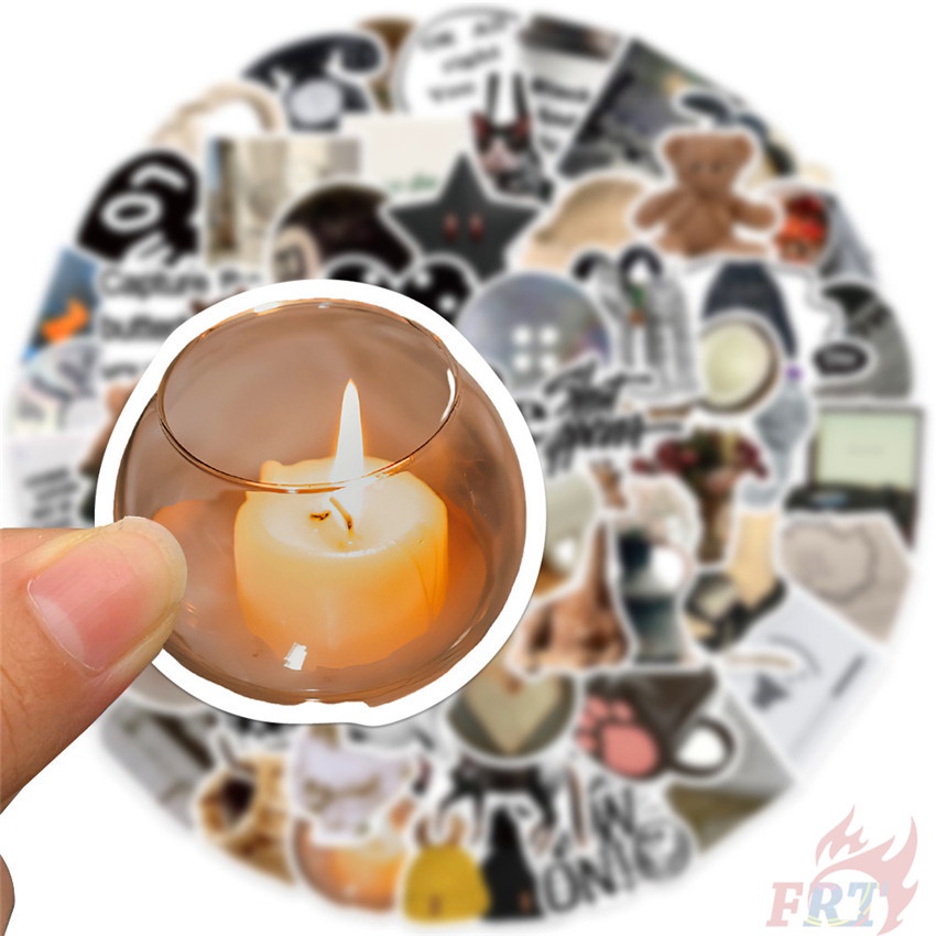 Set 115 miếng dán trang trí màu trắng đen dòng B phong cách Bắc Âu cổ điển thời trang chống nước DIY