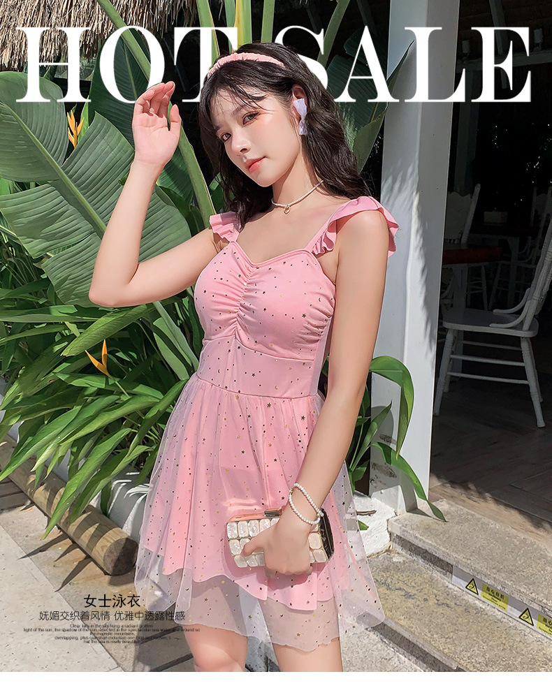 One-Piece Swimsuit Korean Style Covering Flesh Skinny Girl Soaking Hot Spring Boxer Skirt Swimsuit Casual Beach Wear | BigBuy360 - bigbuy360.vn