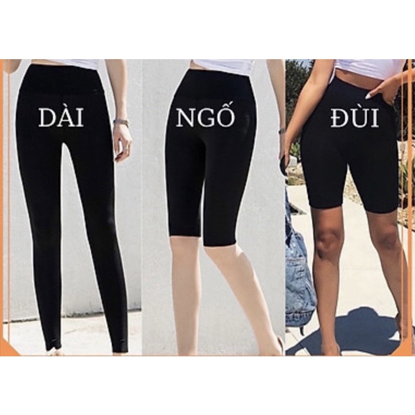 Quần legging vải thun cotton cao cấp nữ đùi ngố dáng ôm bó lưng thun 43-65 KG