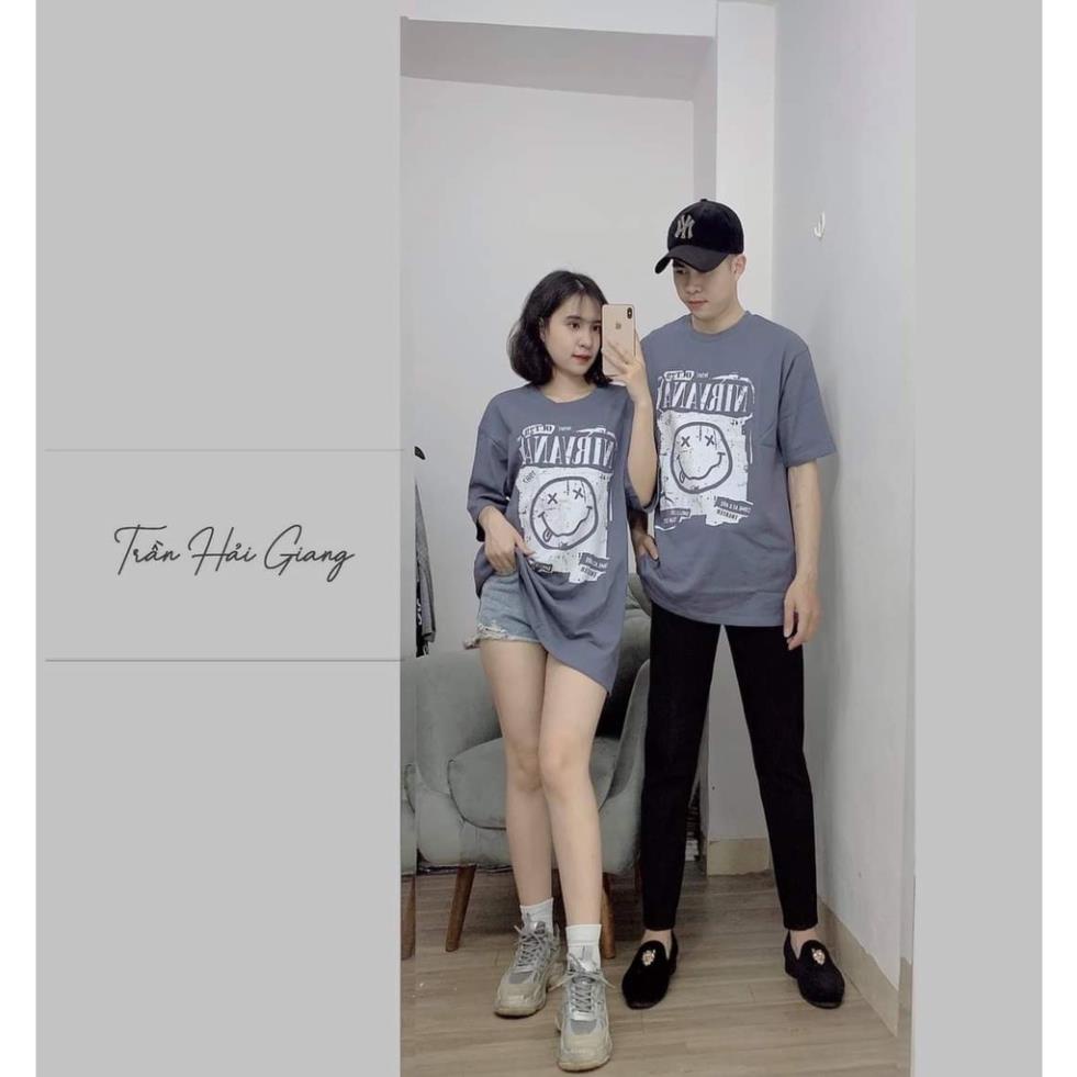 Áo Thun Nam Nữ  Form Rộng Hàn Quốc Mặt Cười Dày Mịn Thoáng Mát Thiết Kế Thời Trang Kiểu Dáng Năng Động Trẻ Trung