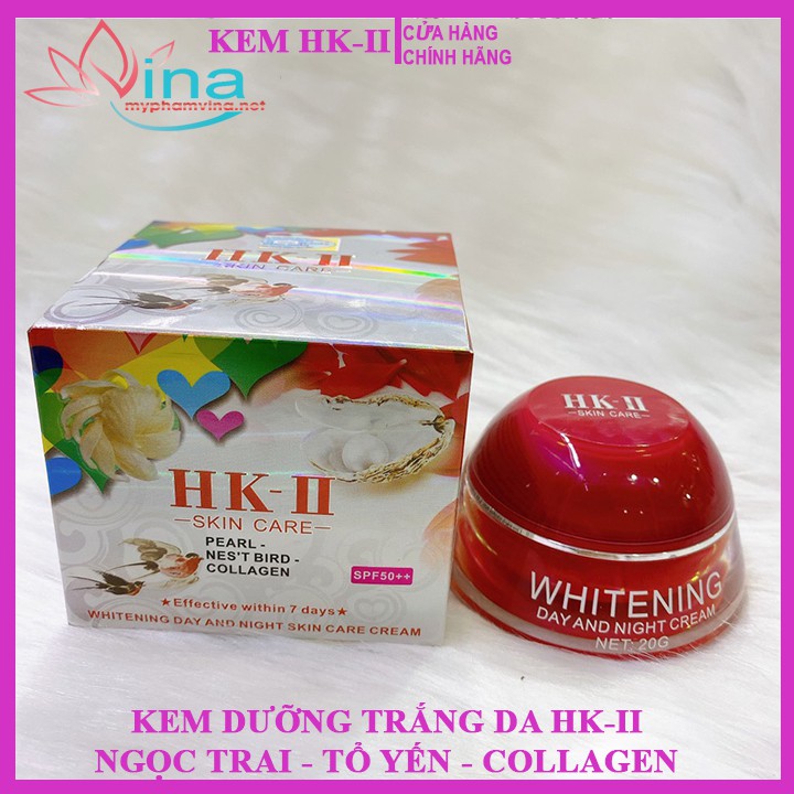 KEM DƯỠNG-TRẮNG DA -CHỐNG NHĂN HK-II NGỌC TRAI - TỔ YẾN - COLLAGEN 20GR