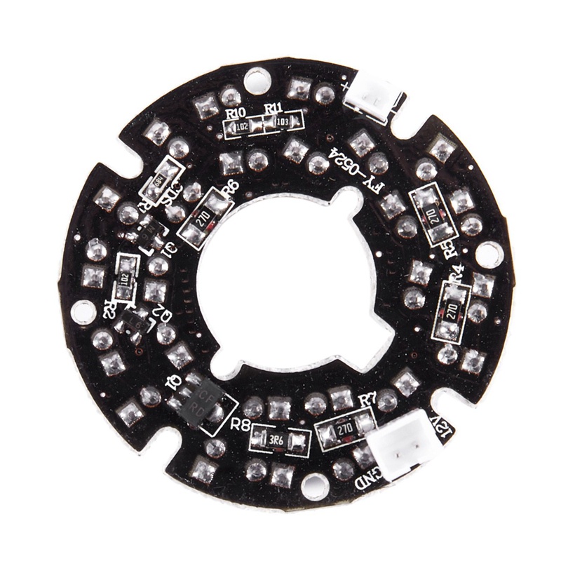 Bảng Đèn Hồng Ngoại Camera CCTV 10Mil 90 Độ 5mm 24 LED Hồng Ngoại