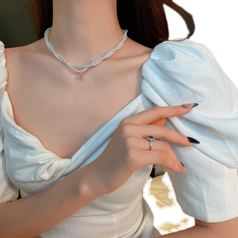 Dây Chuyền Hai Lớp Đính Ngọc Trai Thời Trang Dành Cho Nữ