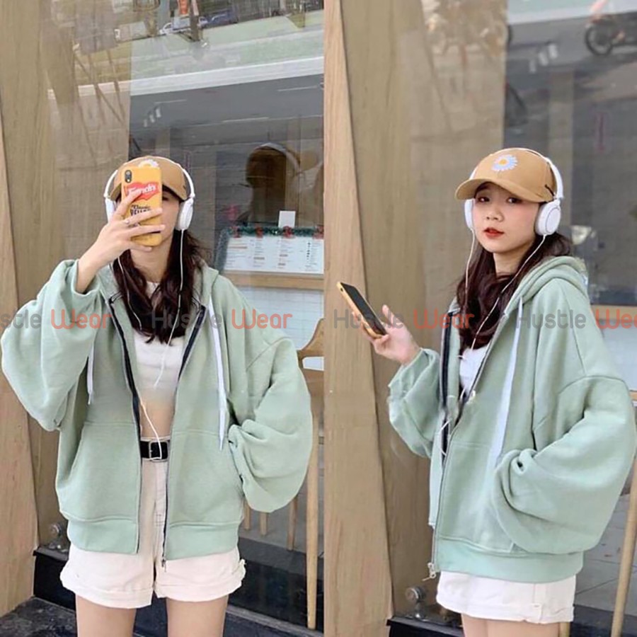 [NHIỀU MÀU] Áo Khoác Nỉ Hoodie Trơn Unisex - Thun Dài Tay Form Rộng Dáng Suông Có Mũ và Khóa Nam Nữ Cực HOT (Ảnh Thật)