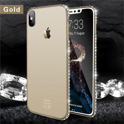 Ốp điện thoại nhám viền đính đá nhiều mẫu mã cho iphone 6 6s 7 8 plus X XR XS MAX