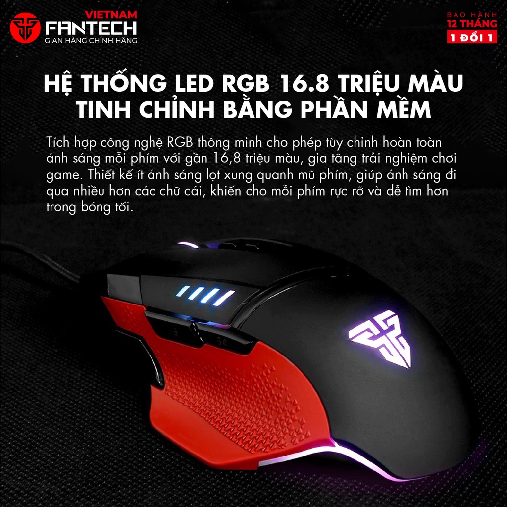 Chuột máy tính Gaming FANTECH X11 DAREDEVIL 8000DPI LED RGB 16,8 Triệu Màu 8 Phím Macro - Hãng phân phối chính hãng