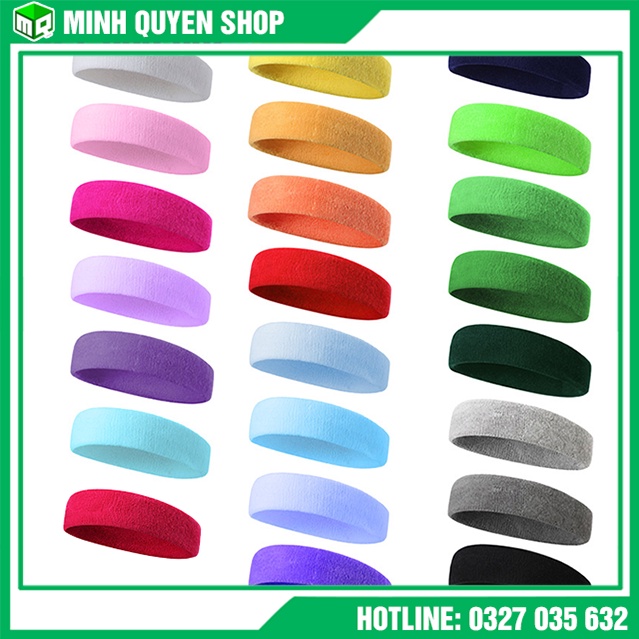 Băng Đô Cài Đầu Headband Thể Thao Vải Cotton Đeo Trán Thấm Mồ Hôi Chống Trượt Co Giãn Cho Nam/ Nữ