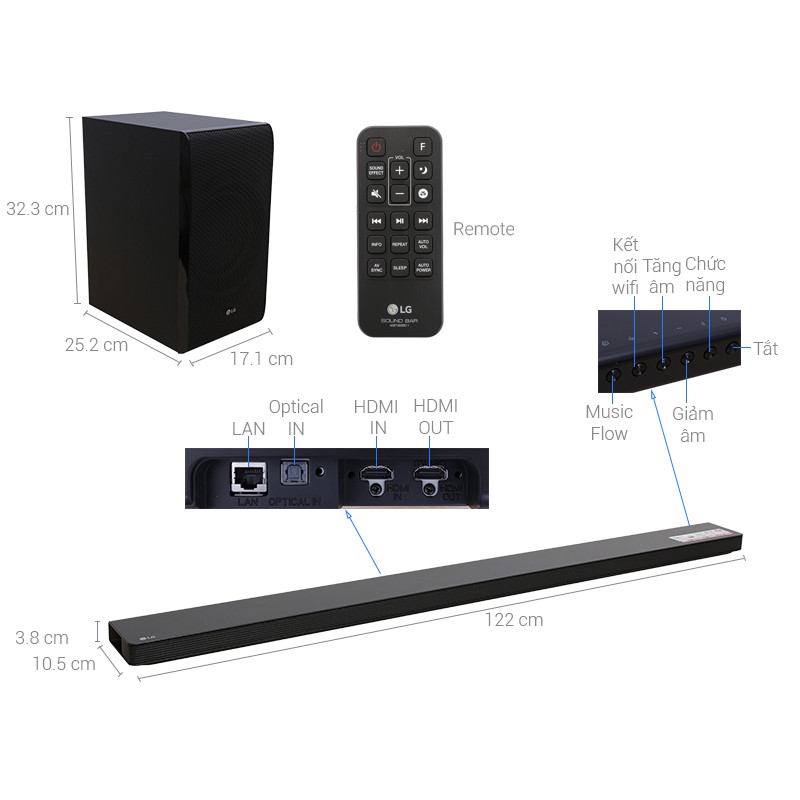 Loa thanh soundbar LG 4.1 SJ8 300W